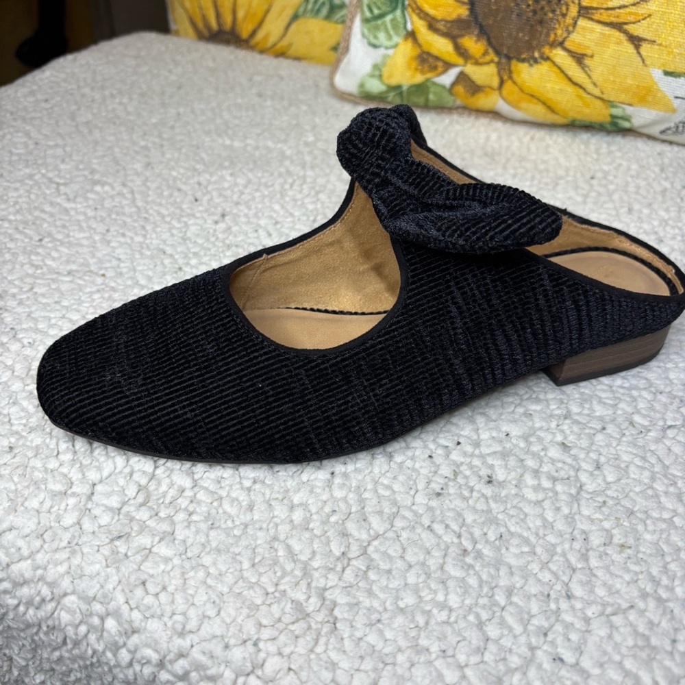 Black Chenille Bow Mary Jane Clog Shoes Size 10 NWOB - Picture 4 of 10
